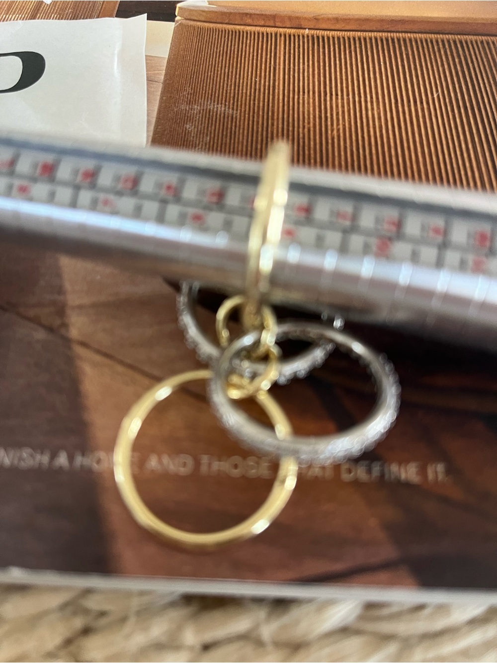 PAVOI plated Gold and Silver Pave Stackable Ring waterproof, never worn, SZ9 - Picture 3 of 4